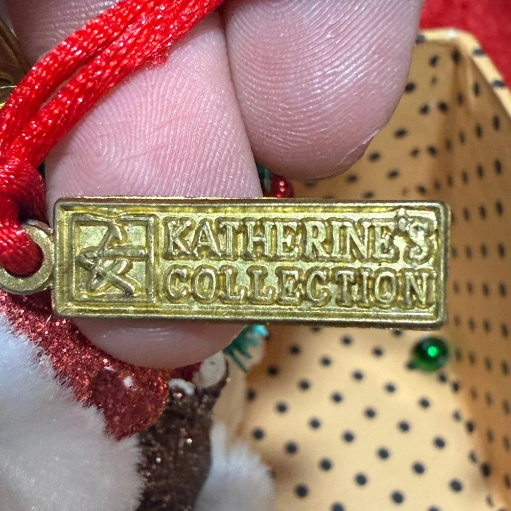 Katherine's Collection Santa Riding Reindeer Christmas Ornament wBox 6in FLAW